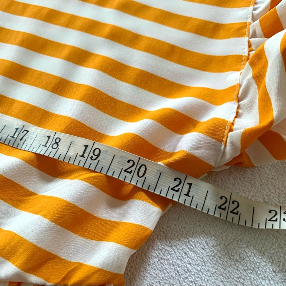 Shein Curve Short Flutter Sleeve Mini Striped Dre… - image 6